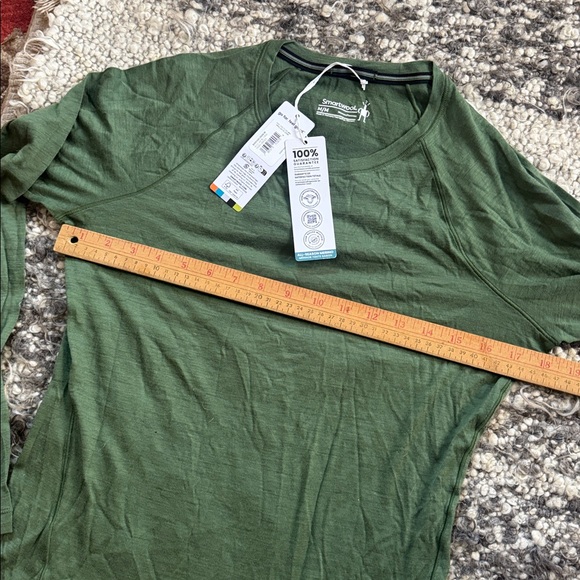Smartwool everyday merino wool crew long sleeve top fern green women’s M NEW - Picture 6 of 9